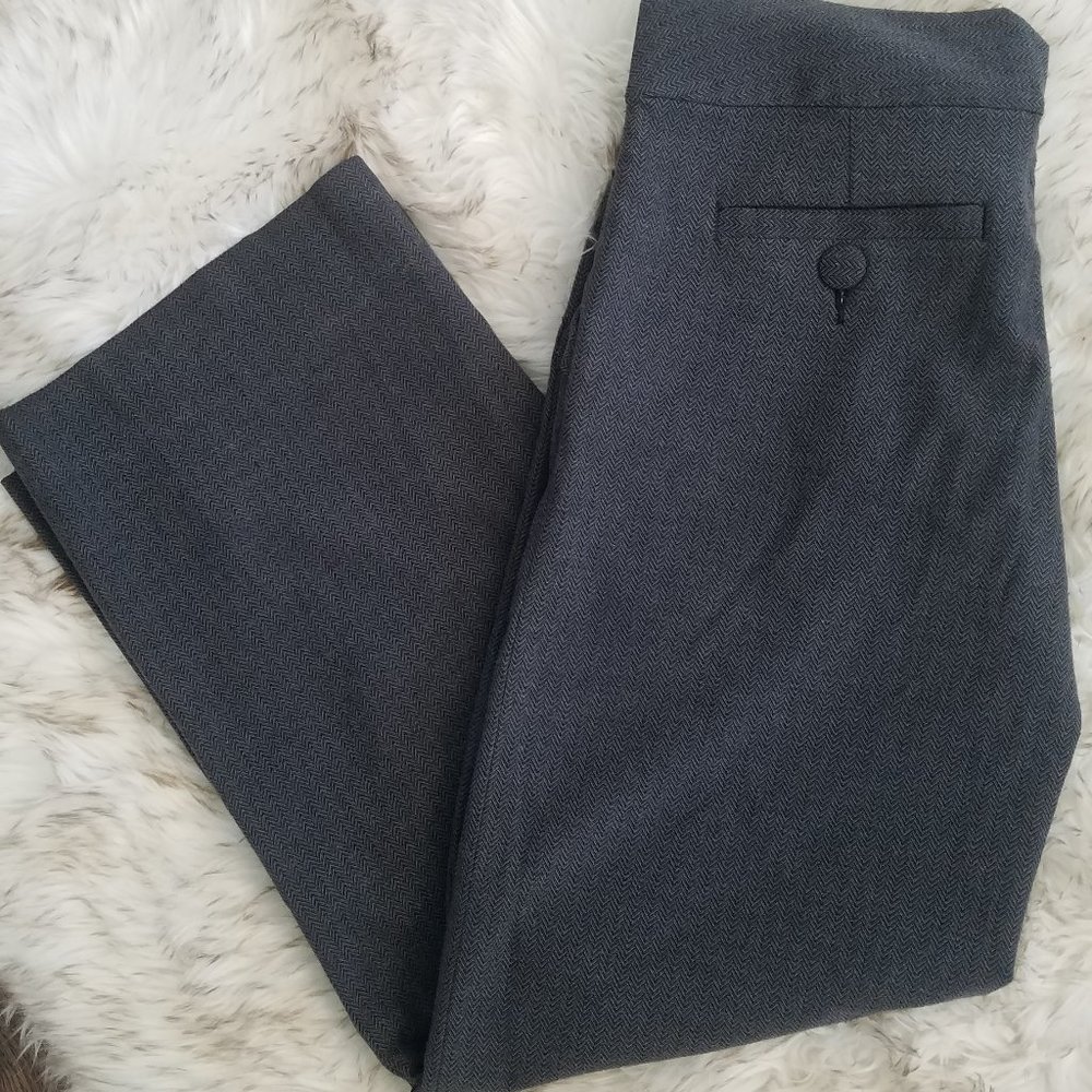 Lux Grey Herringbone Wide Leg Pants - Size 8